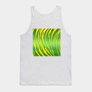 Metallic Tiger Stripes Green Yellow Tank Top